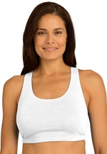 Leading Lady Women's Plus Size Cotton Sports Bra (WHITE,44 B/C/D)