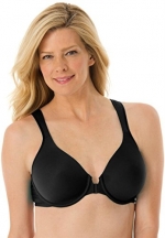 Leading Lady Women's Plus Size Underwire T-Shirt Bra, With Front-Hook, Black,38