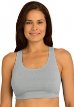 Leading Lady Women's Plus Size Cotton Sports Bra (HEATHER GREY,52 B/C/D)