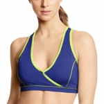 Fila Women's Crossover Bra Top, Dazzling Blue/Safety Yellow, Large