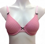 Betsey Johnson Full Figure Stretch Mesh Underwire Bra Style # 723238 (32C, Pink Dot)