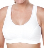 Leading Lady Women's Plus-Size Ultimate Support and Comfort Wicking Crossover Straps DDD Sports Bra, White, 36DD