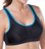 Leading Lady Women's Plus-Size Ultimate Support and Comfort Wicking Crossover Straps DDD Sports Bra, Black, 36D