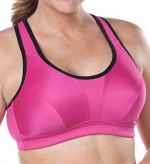 Leading Lady Women's Plus-Size Ultimate Support and Comfort Wicking Crossover Straps DDD Sports Bra, Raspberry, 36C