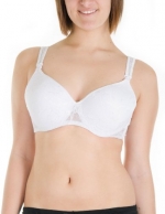 Lace Overlay Nursing Bra with Underwire (36D, White)