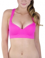 Racerback Push Up Padded Sports Bras Multiple Colors (Small, Hot Pink)