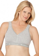 Comfort Choice Women's Plus Size Seamless Wirefree Leisure Bra (Heather Grey,38