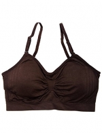 Anemone Women's Bralette Sports Bra Tank Top Cami Convertible Straps One Size (fits regular size XS-L) Brown