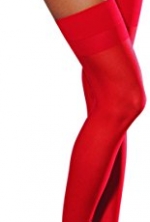 Dreamgirl Women's Thigh High with Back Seam, Red, One Size