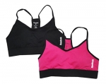 Reebok Womens 2-Pack Sports Bra, Black/Pink, X-Large