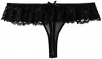 Rene Rofe Women's Crotchless Lace Boyshort, Black, Small/Medium