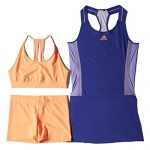 adidas adizero Ladies Tennis Dress, Blue/Orange, 10