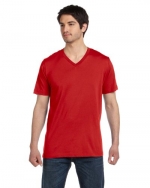Bella Canvas Unisex Jersey Short-Sleeve V-Neck T-Shirt - RED - XS