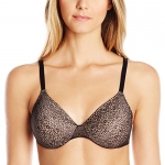 Hanes Women's Women's Concealing Petals Underwire with Lace, Black/Nude, 34B