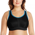 Leading Lady Women's Plus-Size Ultimate Support and Comfort Wicking Crossover Straps DDD Sports Bra, Black, 44DDD
