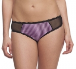 Sweet Intimates Women's Lace Trim Ombre Houndstooth Bikini Brief Panty Purple Large