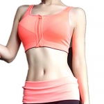 Yoll Women's Front Zipped Gym Yoga Jogging Sports Bra Underwear-orange-S