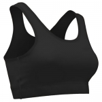 Women's Double Ply Front Sports Bra with Athletic Cut, Racer Back-Made with Odor Protective, Quick Dry, Flexible Fabric-Great for Tennis, Field Hockey, Running, and Outdoor Workouts-Available in Black and White-Sizes XS-XXXL (X-Large, Black)