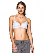 Under Armour Women's UA All Day Sport Solid T-Shirt Bra 34C White