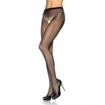 Sheer Crotchless Pantyhose (Black, One Size)