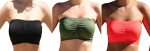 Anemone,2,3 or 4 Pack: Women's Strapless Seamless Padded Bandeau (One size, Army.G Blk&B.Orange)