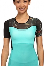 Reebok Women's CrossFit? Shadow II Compression Tee Timeless Teal T-Shirt MD