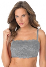 Comfort Choice Women's Plus Size Bra, Lace Soft Cup Camisole (Grey,38 C)