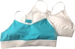 Reebok Womens 2-Pack Sports Bra (Small, White/Turquoise)