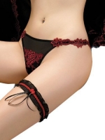 Gracya S153 -2 Mon Amour Black and Red Thong Medium Black
