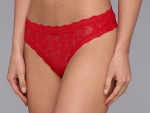 DKNY Intimates Women's Signature Lace Thong 576000 Lacquer Thongs SM