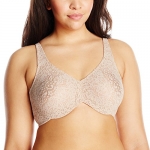 Wacoal Women's Halo Lace Full Coverage Underwire Bra, Toast, 32D
