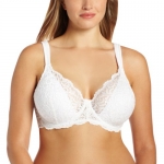 Leading Lady Women's Plus-Size Padded Lace Underwire Bra, White, 36F