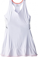 ASICS Women's Team Performance Tennis Dress, White/Black, X-Small