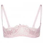 SO SEXY LINGERIE (TM) Lace Boned & Underwired Shelf Bra - Women's 32 Cups A-C Pink