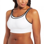 Champion Women's All-Out Wirefree Full Figure Support Sports Bra, White/Black, 38DDD