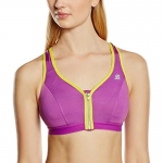 Shock Absorber Women's Active Zipped Plunge Sports Bra, Purple/Yellow, 32B