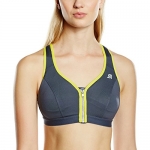 Shock Absorber Active Zipped Plunge Sports Bra (S00BW) 32DD/Grey/Yellow