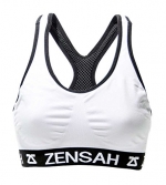 Zensah Womens Reversible Sports Bra - seamless Sport Bra, White, Small