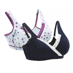 Lataly Women's Soft Wrap Nursing Bra Most Comfortable Maternity Brassiere Color Blue Purple Pack of 2 Size S