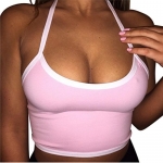 Gotd Women Boho Tank Bustier Bra Vest Crop Top Bralette Blouse Cami (S, Pink)