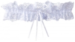 iCollection Women's Lace Garter with Satin Bow, White, One Size
