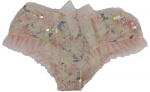 Victoria's Secret Nylon Cotton Hiphugger Panties with Sequins and Bow Pink Small