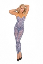 Elegant Moments Women's Bodystocking with Satin Bows, Arctic Leopard, One Size