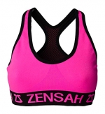 Zensah Womens Reversible Sports Bra - seamless Sport Bra, Neon Pink, Small