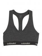 Icebreaker Women's Sprite Racerback Bra, Jet Heather/Black, X-Small