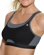 Champion Women's All-Out Support Sports Bra, White/Black, 34C