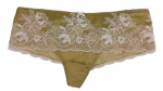 Victoria's Secret Nylon Blend Lace See Through Cheeky Panties Gold Small