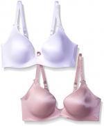 Bali Women's 2-Pack Comfort Indulgence Back Smoothing Foam Underwire Bra, White/Pink, 34B