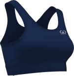 Women's Form Fit, Dry Fitness Aerobic Sports Bra-Softball, Zumba, Field Hockey, Volleyball-Made with Water Blocking liner and Anti Microbial Properties-Colors Include Black, Red, and Blue-Sizes SM-XXL (Small, Navy)