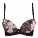 Aimer Flower Power Wired 3/4 Cup Push-up Bra Womens-32B PinkBrown Demi & Balconette Push-Up